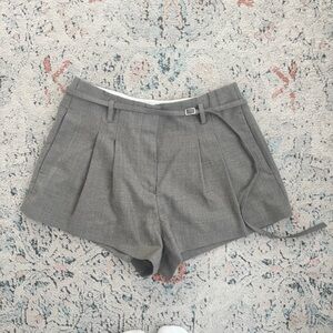 Elegant High Waist Gray Women's Shorts